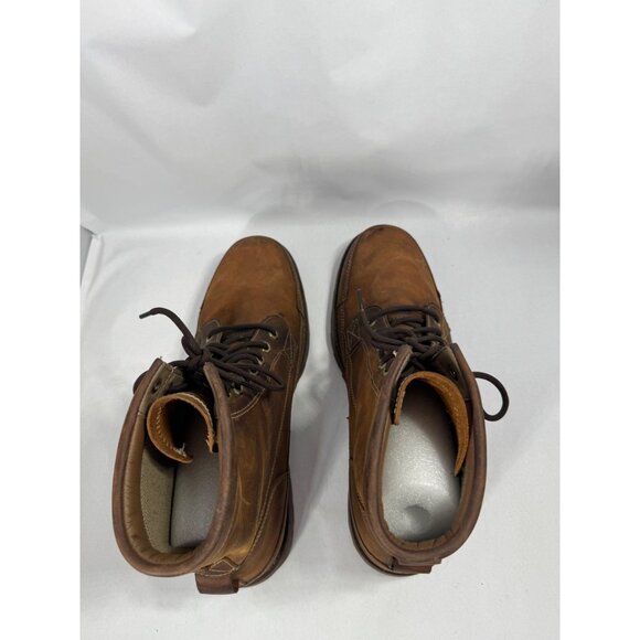 Timberland Mens Brown Leather Lace-Up Boots Size 14W Rugged Outdoor Footwear - Picture 14 of 16